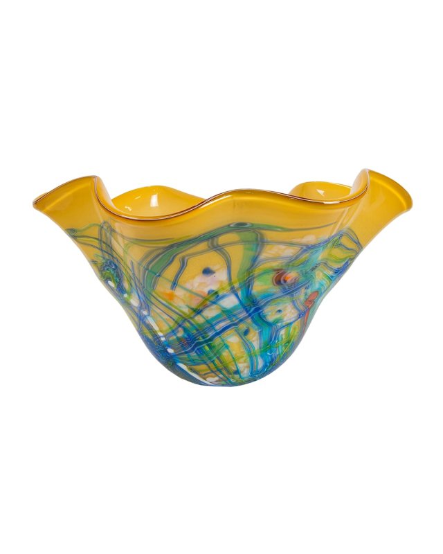 Viola Ruffle Art Glass Bowl